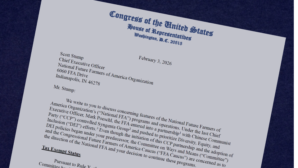 Did Scott Stump Just Throw FFA Members Under the Bus?