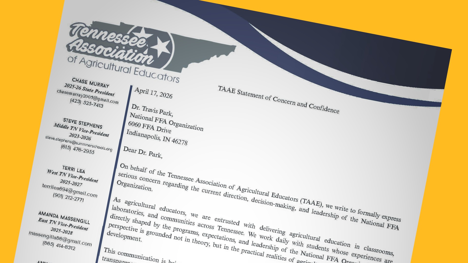 Tennessee Ag Teachers: Confidence Now Lost in National FFA Leadership